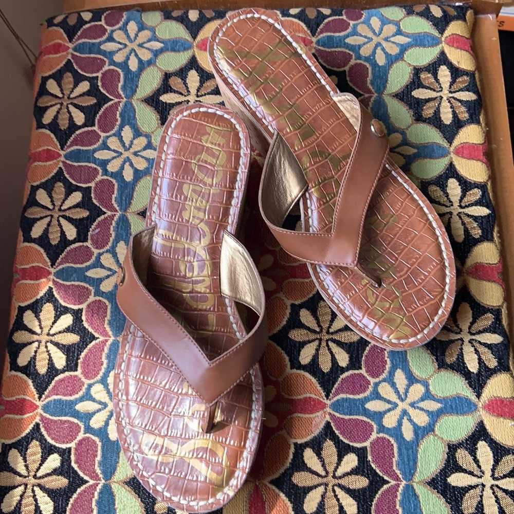 Sam Elderman thong platform sandles